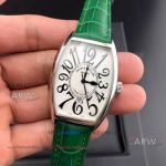 Perfect Replica Franck Muller Conquistador Quartz Watches Green Leather Band 45mm